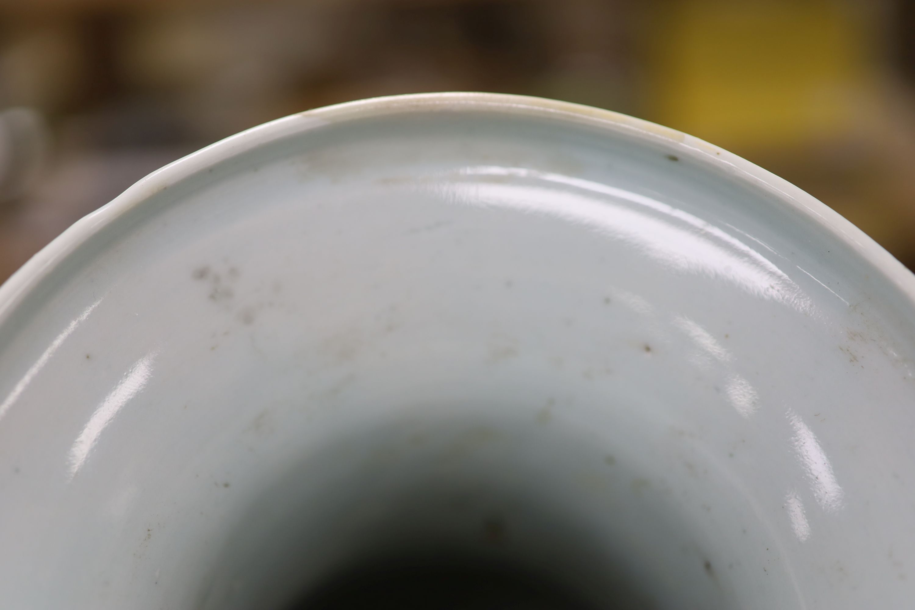 A large Chinese underglaze blue and copper red vase, height 41cm, restored neck